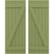 Ekena Millwork Americraft 6-Board (2 Batten) Wood Joined Board-n-Batten Shutters w/ Z-Bar, ARW102BB621X77MGH, PR ARW102BB621X77MGH - alternate 1